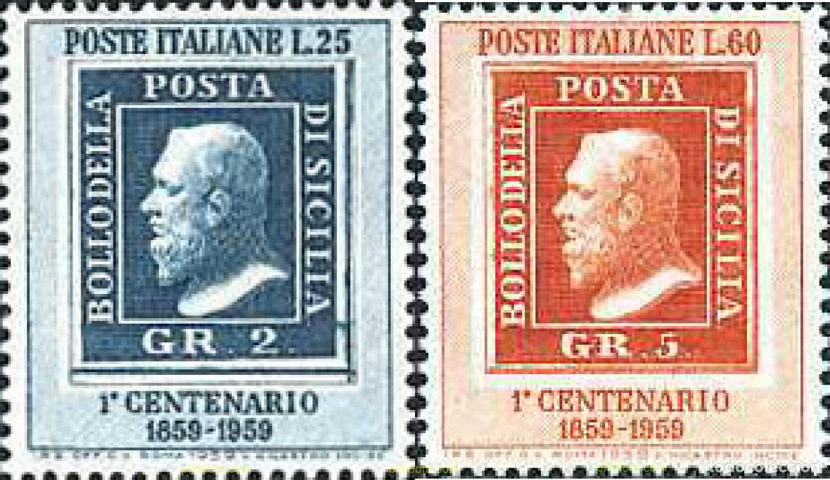 Sellos: 217191 HINGED ITALIA 1959 CENTENARIO DEL SELLO DE SICILIA
