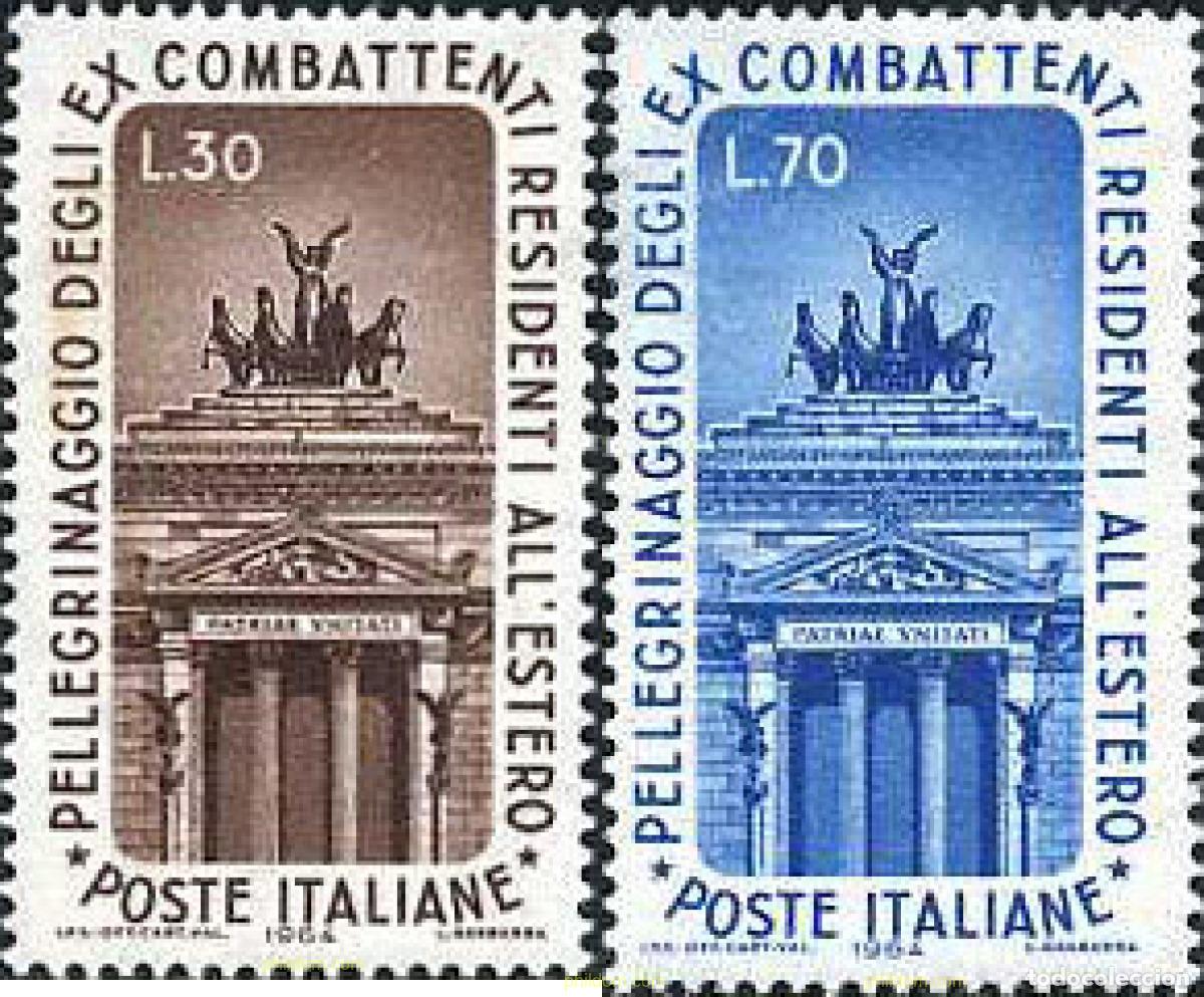 Sellos: 134756 MNH ITALIA 1964 PELEGRINACION DE LOS EX-COMBATIENTES ITALIANOS DEL EXTRANGERO A ROMA