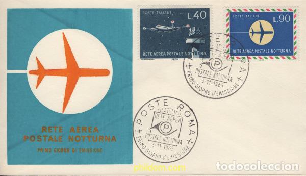 Sellos: 442630 MNH ITALIA 1965 INAGURACION DE LA RED AEREA NOCTURNA