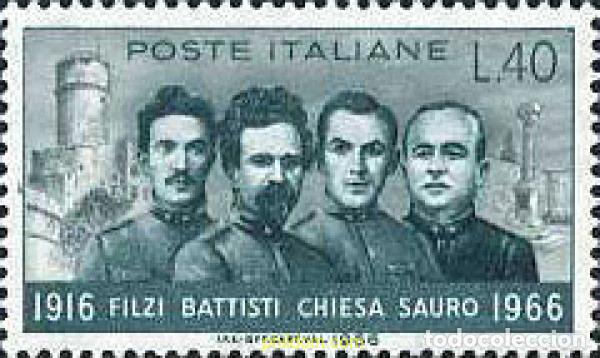 Sellos: 130720 MNH ITALIA 1966 50 ANIVERSARIO DE LA MUERTE DE CUATRO PATRIOTAS