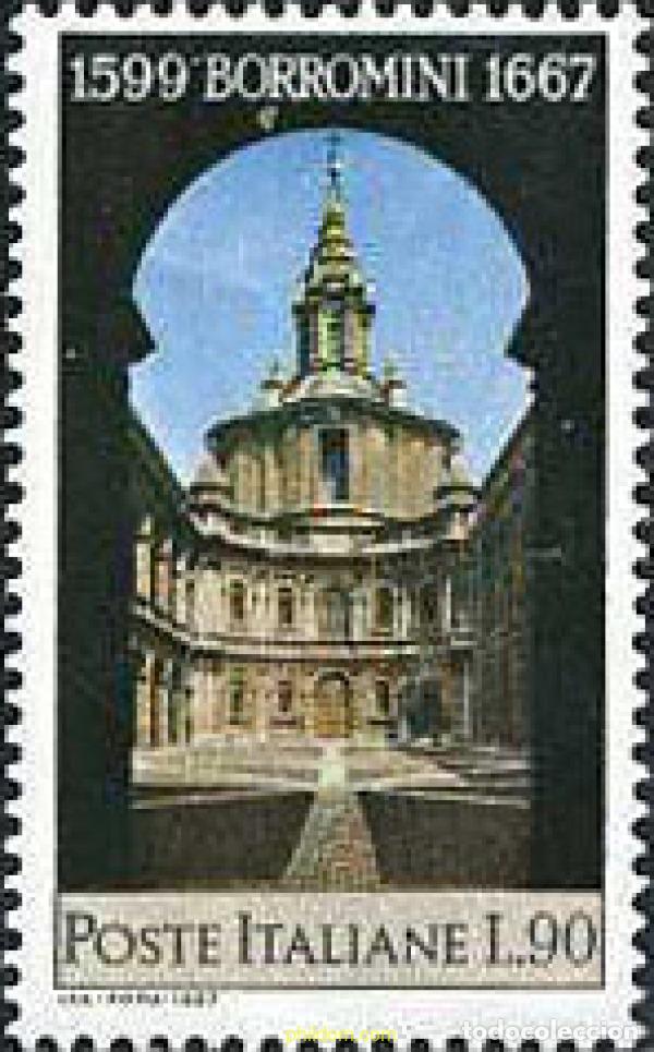 Sellos: 130734 MNH ITALIA 1967 300 ANIVERSARIO DE LA MUERTE DEL ARQUITECTO FRANCESCO BORROMINI