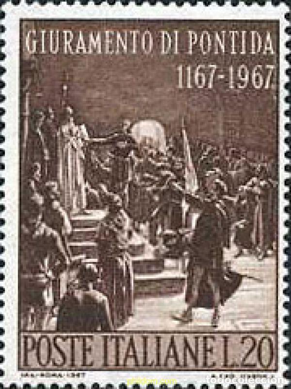 Sellos: 130736 MNH ITALIA 1967 8 CENTENARIO DEL JURAMENTO DE PONTIDA