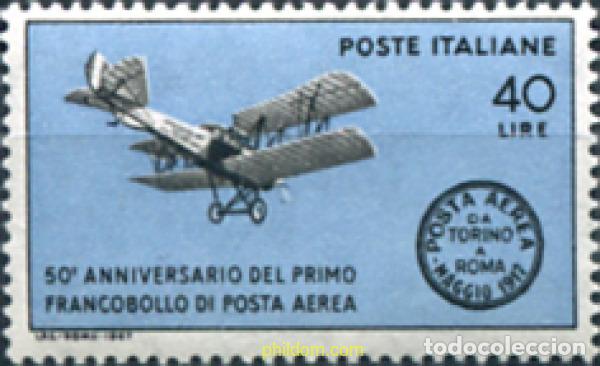 Sellos: 130733 MNH ITALIA 1967 50 ANIVERSARIO DEL SELLO DE CORREO AEREO