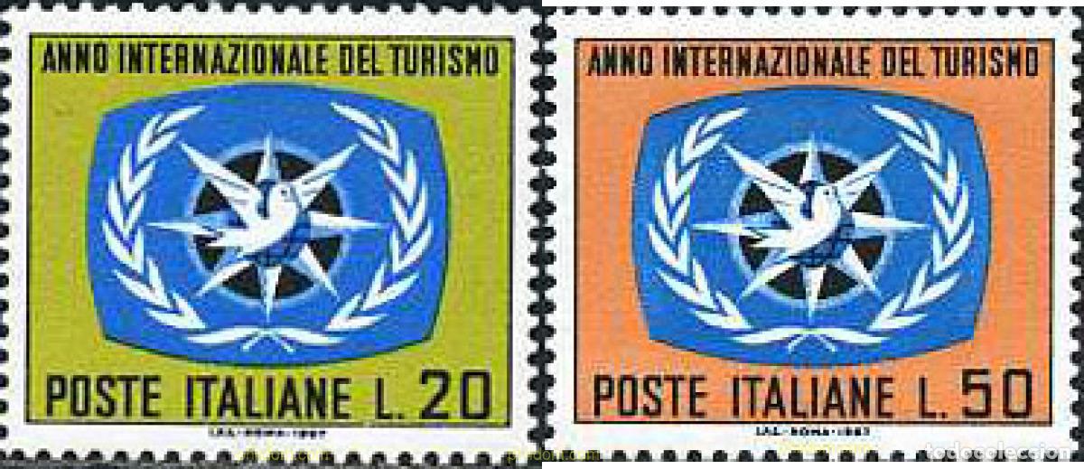Sellos: 130737 MNH ITALIA 1967 A&Ntilde;O INTERNACIONAL DEL TURISMO