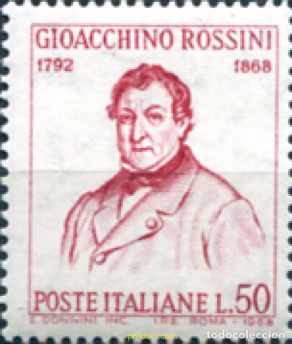 Sellos: 130766 MNH ITALIA 1968 CENTENARIO DE LA MUERTE DE GIOACHINO ROSSINI