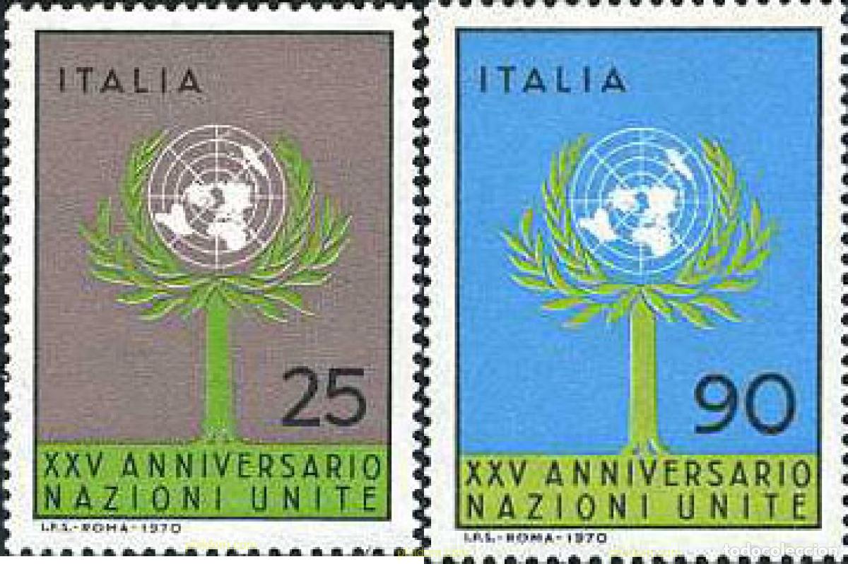 Sellos: 130875 MNH ITALIA 1970 25 ANIVERSARIO DE LAS NACIONES UNIDAS
