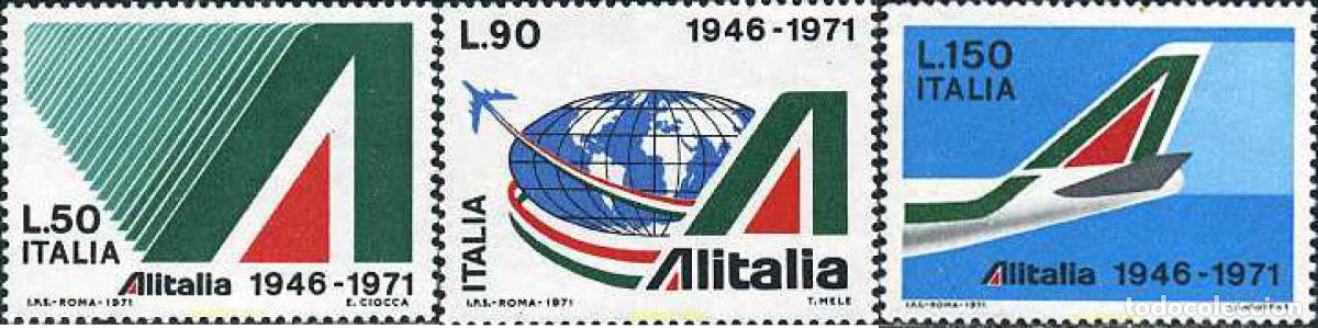 Briefmarken: 130899 MNH ITALIA 1971 25 ANIVERSARIO DE LA COMPA&Ntilde;IA AEREA ALITALIA
