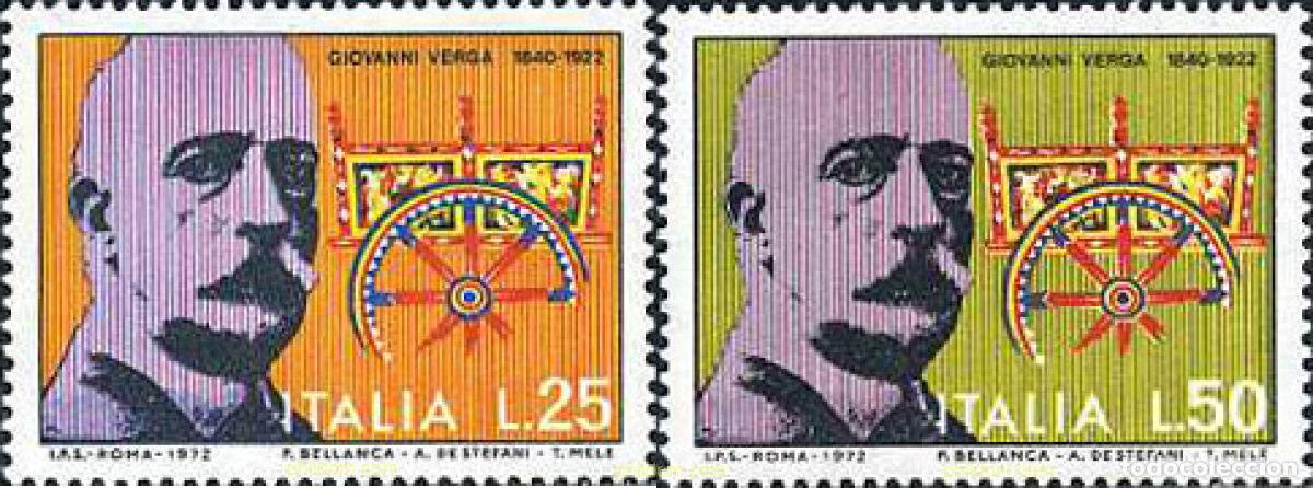 Briefmarken: 130913 MNH ITALIA 1972 50 ANIVERSARIO DE LA MUERTE DE GIOVANNI VERGA