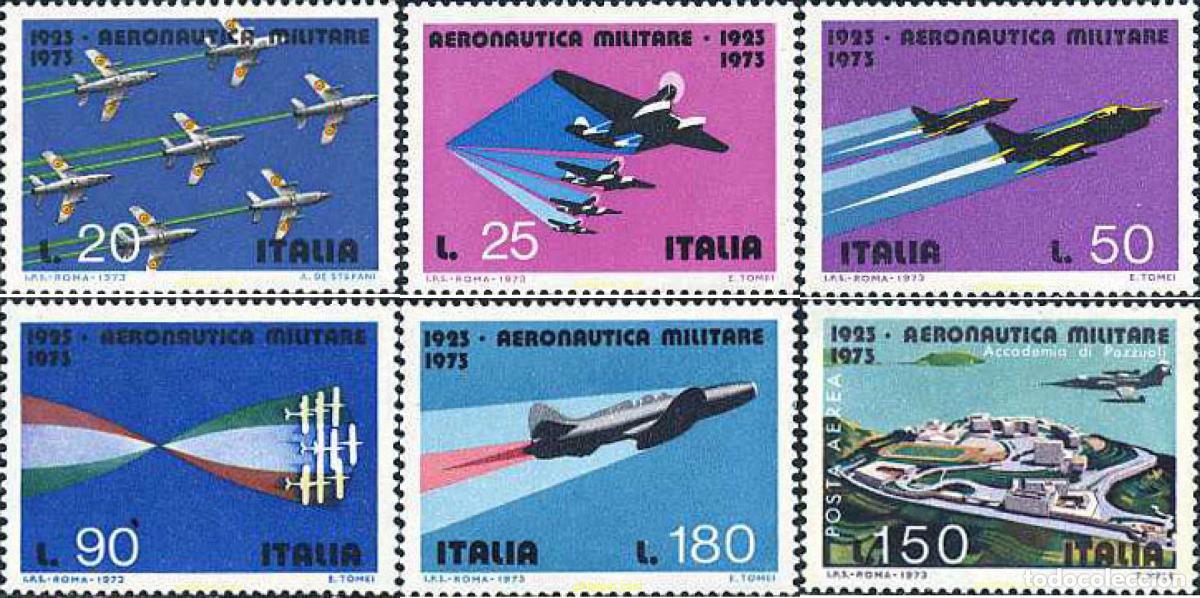 Sellos: 131125 MNH ITALIA 1973 50 ANIVERSARIO DE LA FUERZA AEREA