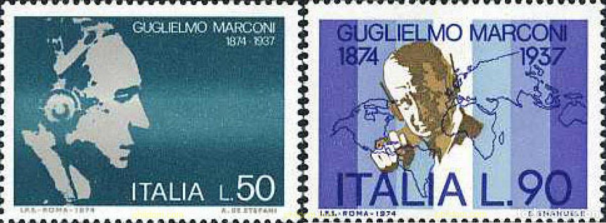 Sellos: 131164 MNH ITALIA 1974 CENTENARIO DEL NACIMIENTO DE GUGLIELMO MARCONI