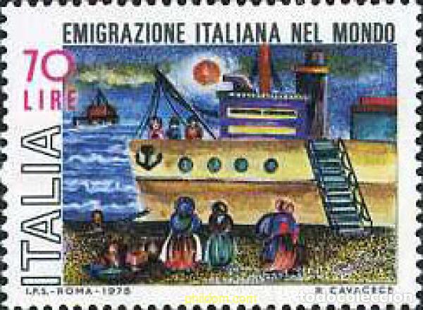 Sellos: 131216 MNH ITALIA 1975 EMIGRACION ITALIANA