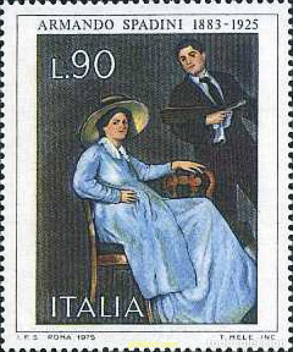 Sellos: 131213 MNH ITALIA 1975 50 ANIVERSARIO DE LA MUERTE DE ARMANDO SPADINI