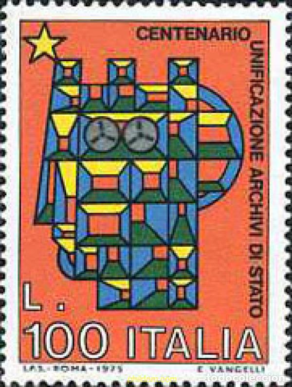 Sellos: 131220 MNH ITALIA 1975 CENTENARIO DE LA UNIFICACION DE LOS ARCHIVOS DEL ESTADO