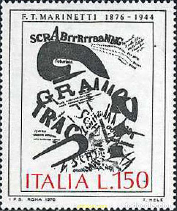 Sellos: 131249 MNH ITALIA 1976 CENTENARIO DEL NACIMIENTO DE EMILIO FILIPPO TOMMASO MARINETTI