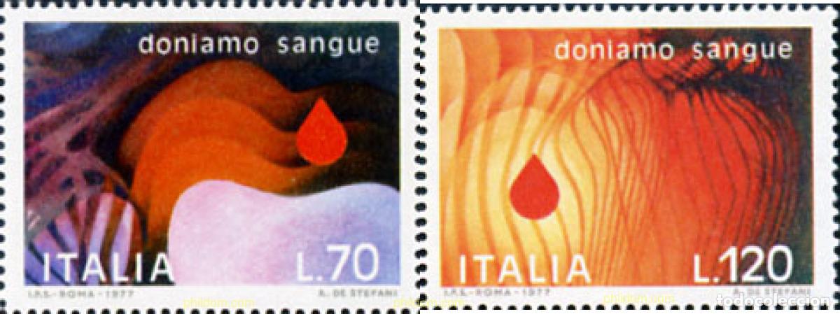 Selos: 131279 MNH ITALIA 1977 DONACION DE SANGRE