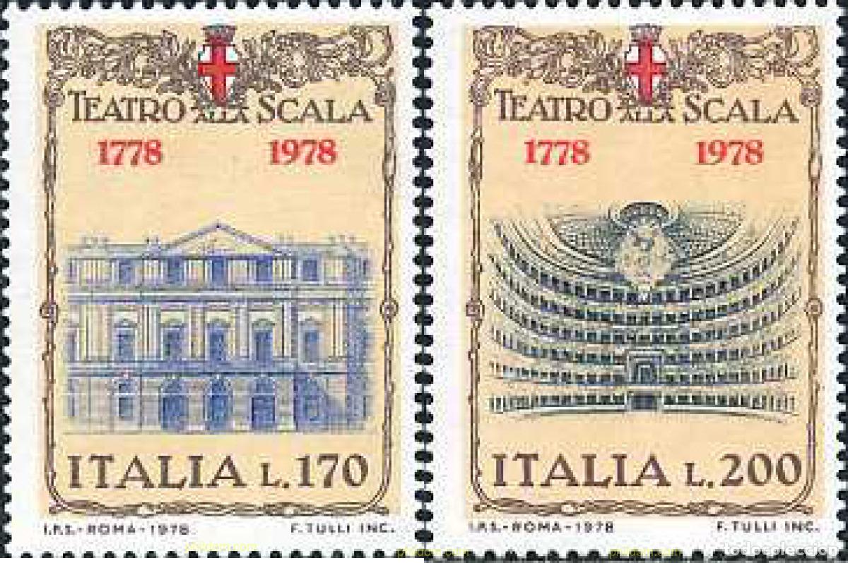 Selos: 131283 MNH ITALIA 1978 BICENTENARIO DE LA CONSTRUCCION DEL TEATRO DE LA SCALA DE MILAN