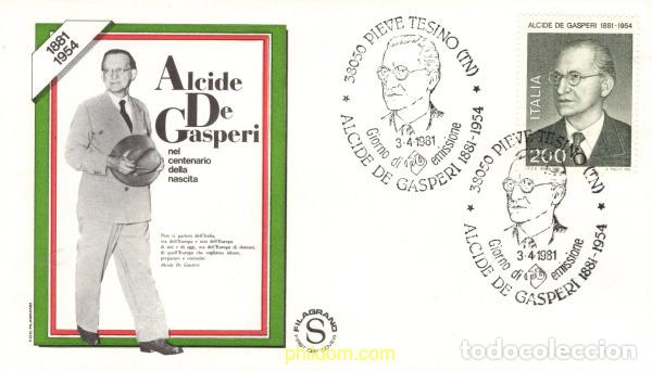 Sellos: 443018 MNH ITALIA 1981 100 ANIVERSARIO DEL NACIMIENTO DE ALCIDE DE GASPERI
