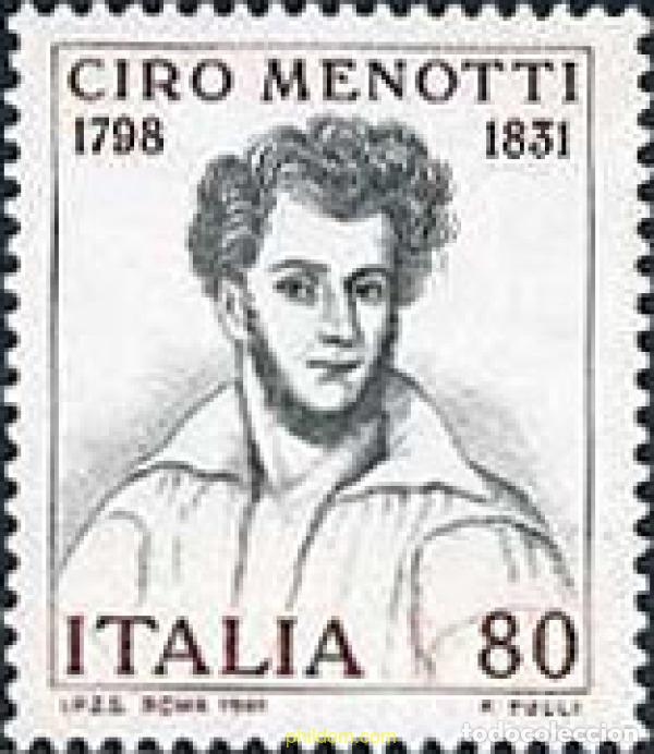 Sellos: 131384 MNH ITALIA 1981 150 ANIVERSARIO DE LA MUERTE DE CIRO MENOTTI
