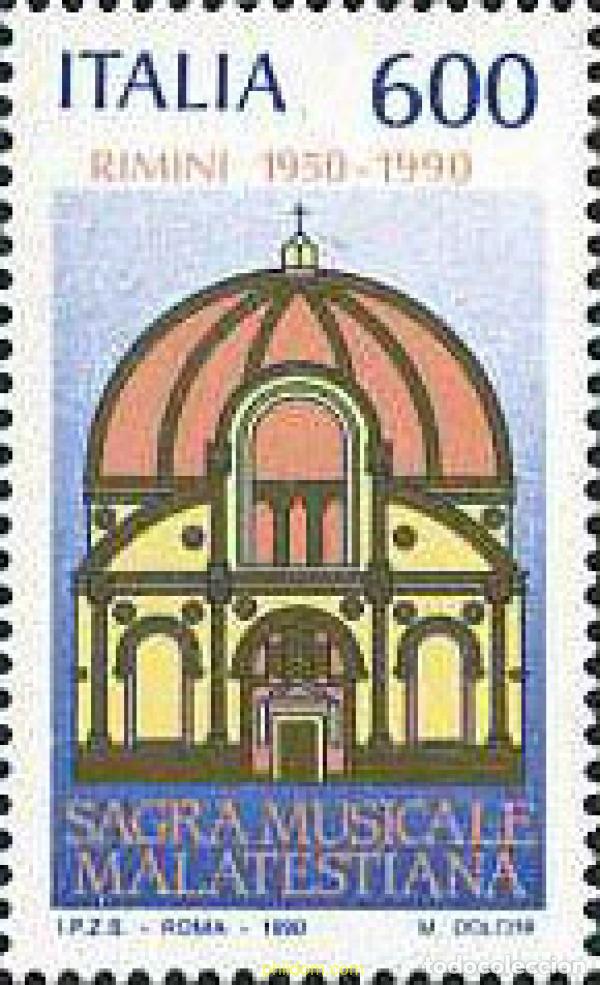 Sellos: 131541 MNH ITALIA 1990 40 ANIVERSARIO DE LA SAGRA MUSICAL MALATESTIANA