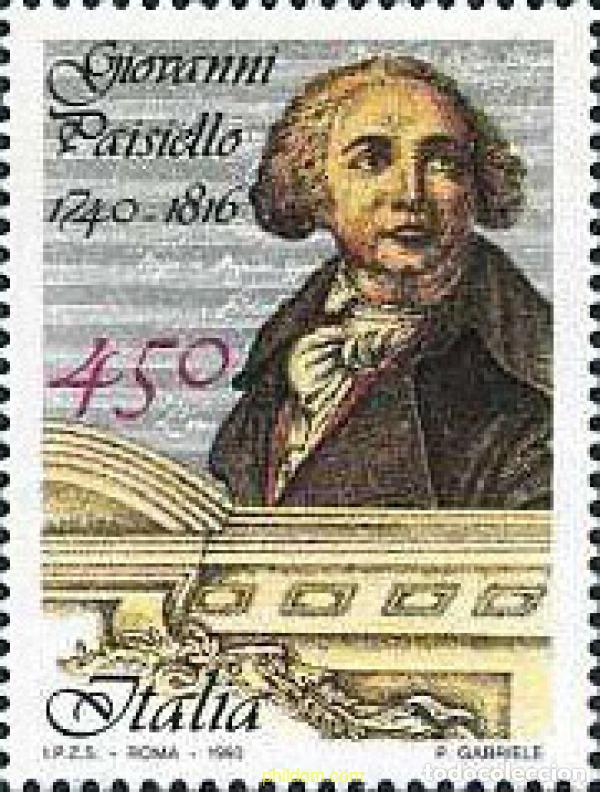 Selos: 131540 MNH ITALIA 1990 250 ANIVERSARIO DEL NACIMIENTO DE GIOVANNI PAISIELLO