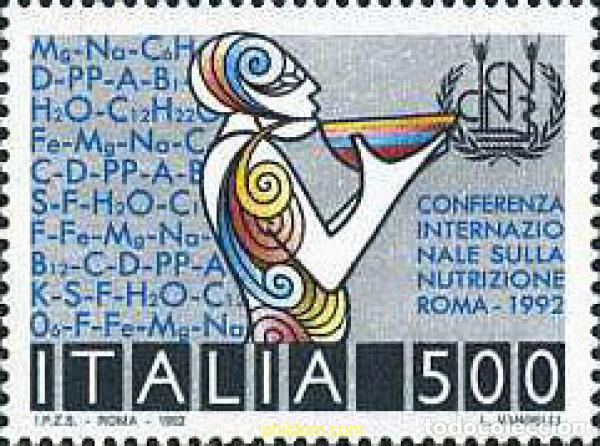 Selos: 131625 MNH ITALIA 1992 CONFERENCIA INTERNACIONAL SOBRE LA NUTRICION