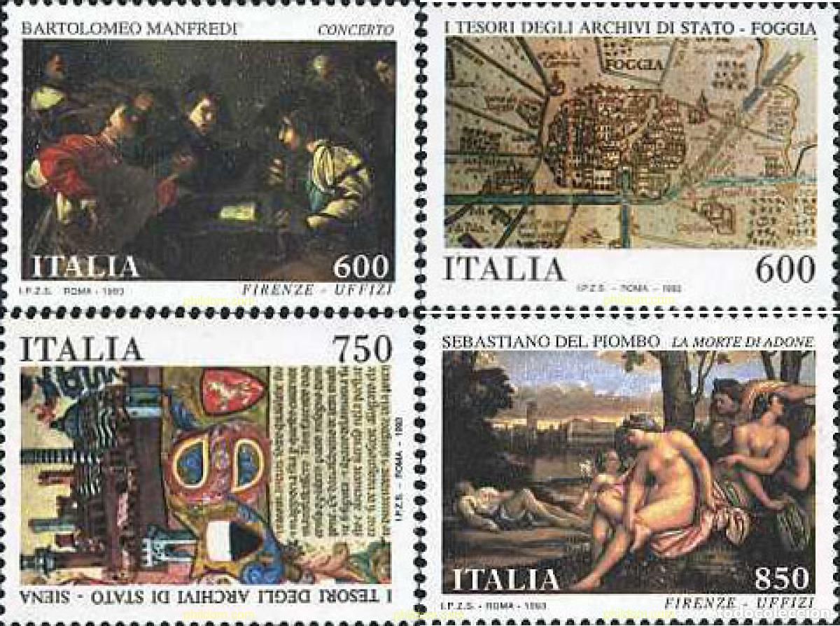 Selos: 131649 MNH ITALIA 1993 TESOROS DEL MUSEO Y EL ARCHIVO NACIONAL
