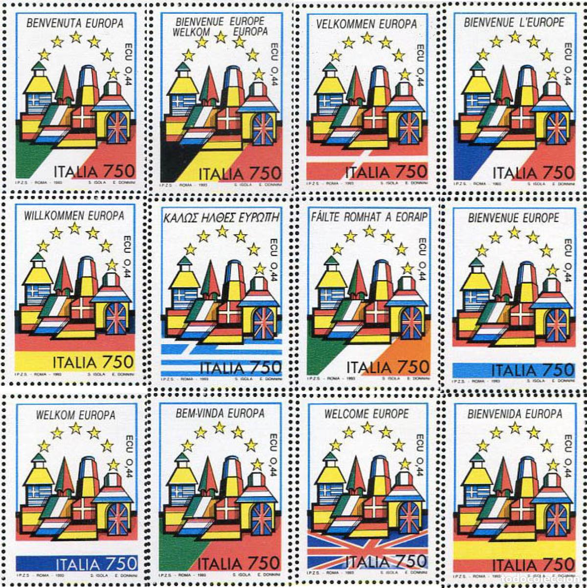 Selos: 131628 MNH ITALIA 1993 UNION EUROPEA