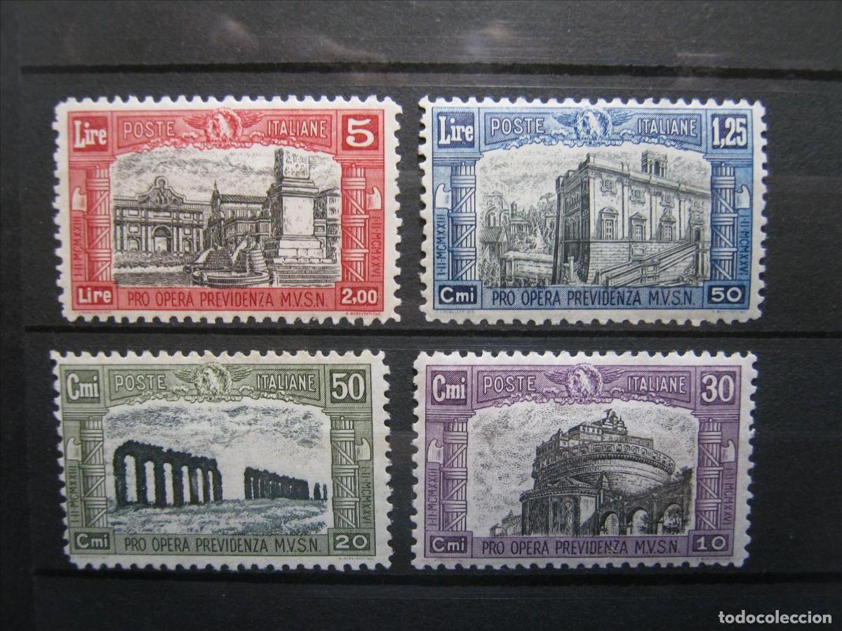 Sellos: ITALIA 1928 SERIE YVERT 209/212 MNH** SIN CHARNELA Y UNO NUEVO SIN GOMA LUJO.
