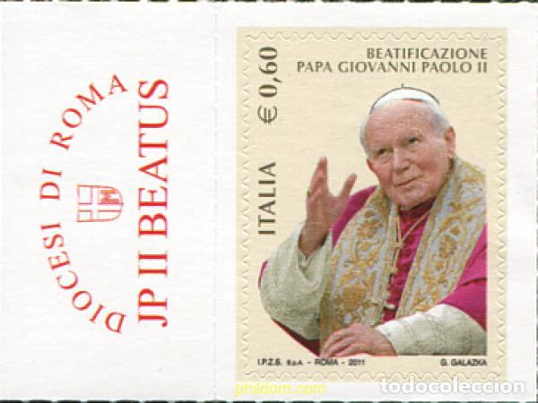 Sellos: 332696 MNH ITALIA 2011 BEATIFICACION DEL PAPA JUAN PABLO II