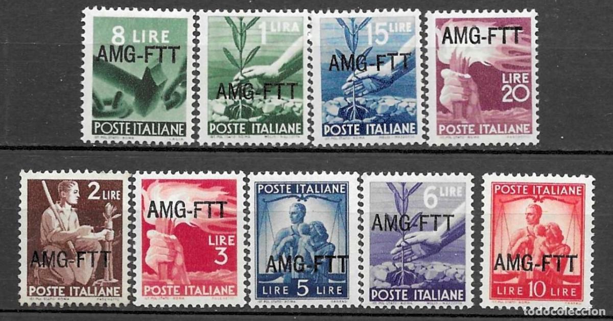 Sellos: ITALIA-1947 - *TRIESTE- AMG-FTT - SERIE INCOMPLETA