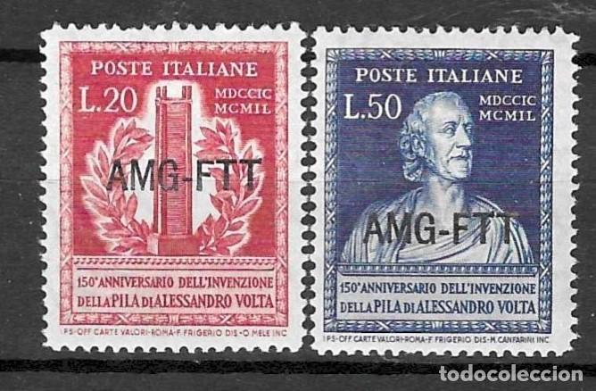 Sellos: ITALIA-1949 - **- AMG-FTT . 150 ANIVERSARIO DE LA INVENCION VOLTAICA- SERIE