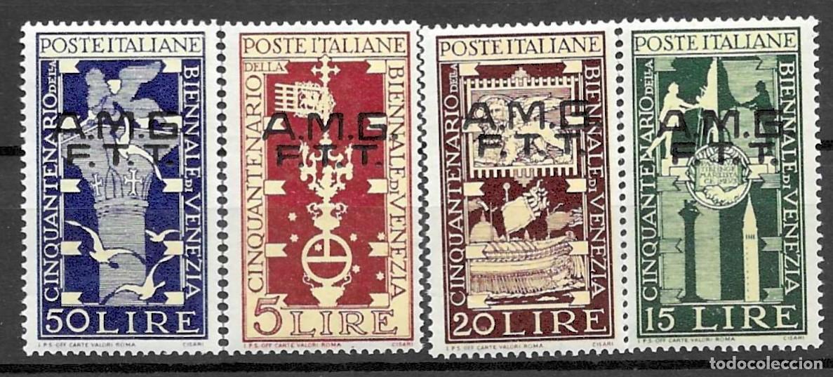 Sellos: ITALIA-1949- **- AMG-FTT . BIENAL DE VENECIA- COMPLETA