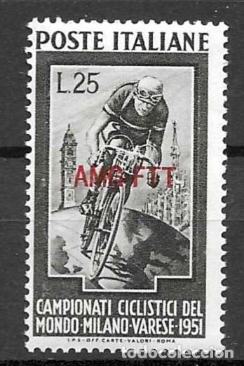 Sellos: ITALIA-1951- *- AMG-FTT - CAMPEONATO CICLISNO-