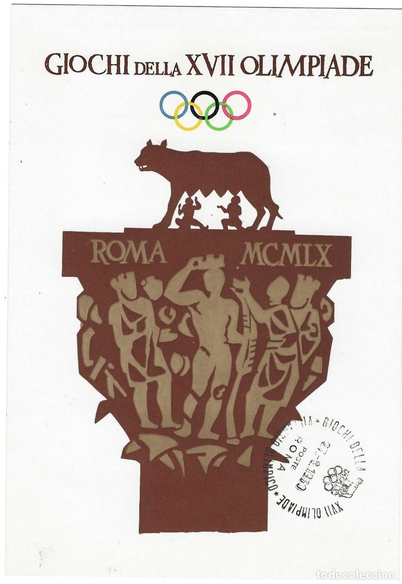 Sellos: Tarjeta. Italia. XVII Olimpiada. 1960. ref. 28-209