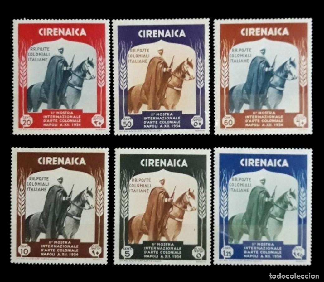 Sellos: CIRENAICA 1934 (COLONIA ITALIANA) II EXPOSICI&Oacute;N ARTE COLONIAL N&Aacute;POLES. SERIE COMPLETA. NUEVO - MH*