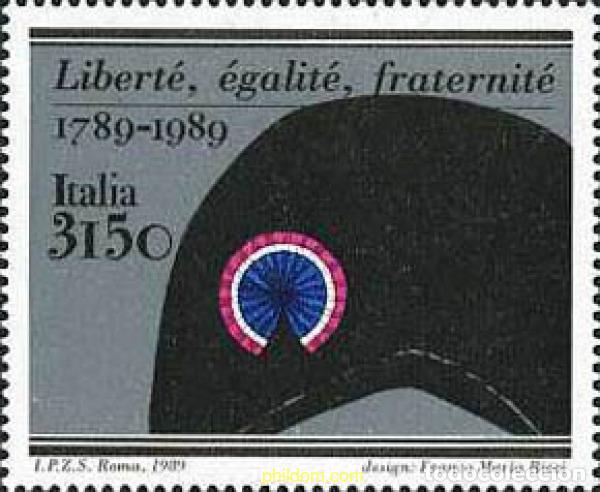 Sellos: 131537 MNH ITALIA 1989 BICENTENARIO DE LA REVOLUCION FRANCESA
