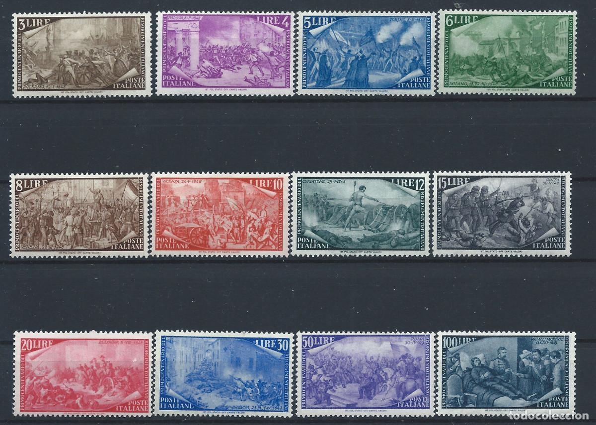 Sellos: Italie N&deg;518/29** (MNH) 1948 - Centenaire du Risorgimento