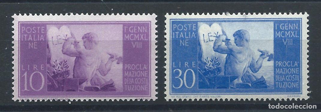 Sellos: Italie N&deg;516/17** (MNH) 1948 - Proclamation de la constitution