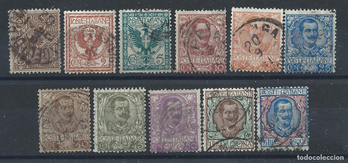 Sellos: Italie N&deg;64/74 Obl (FU) 1901 - Victor Emmanuel III et armoiries