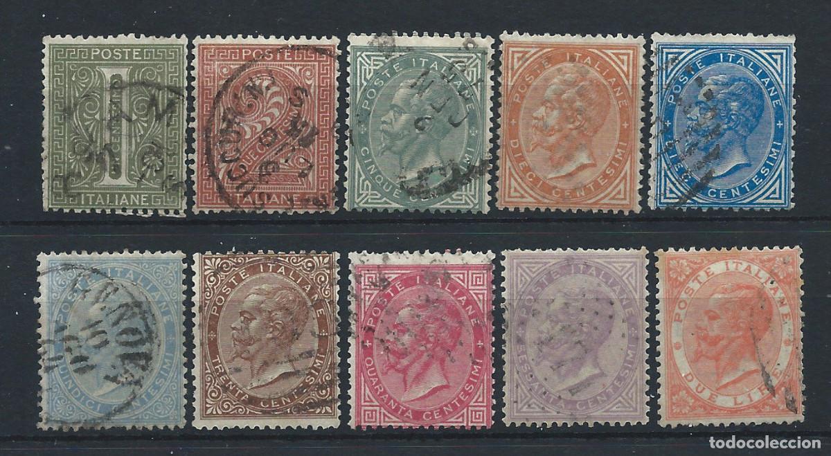 Sellos: Italie N&deg;12/21 Obl (FU) 1863/77 - Victor Emmanuel II et Chiffres
