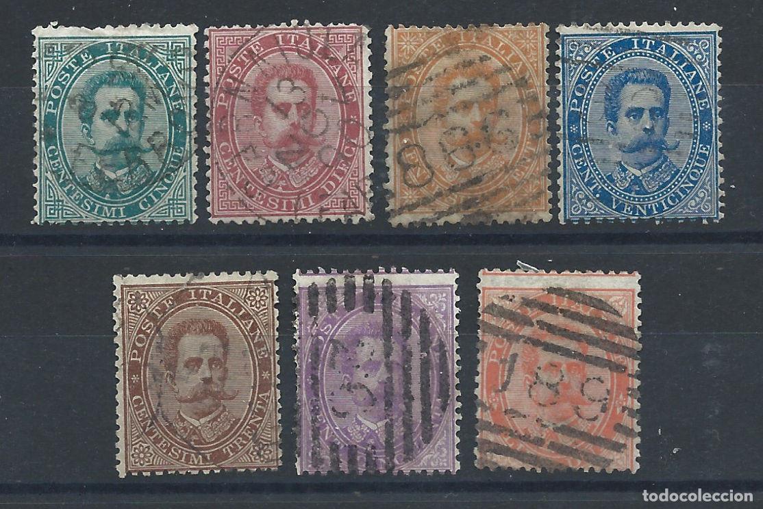 Sellos: Italie N&deg;33/39 Obl (FU) 1879/82 - Humbert 1er