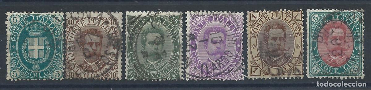 Sellos: Italie N&deg;40/45 Obl (FU) 1889 - Humbert 1er et armoiries