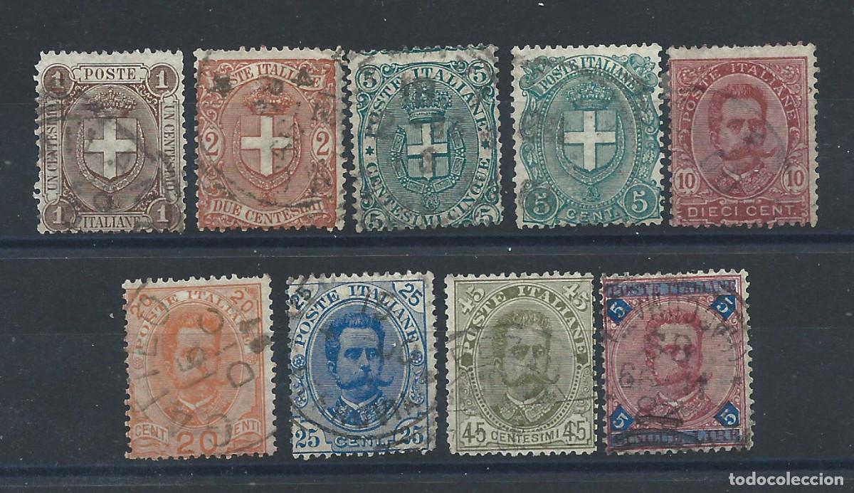 Sellos: Italie N&deg;55/63 Obl (FU) 1891/97- Humbert 1er et armoiries
