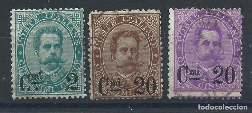 Sellos: Italie N&deg;52/54 Obl (FU) 1890/91 - Timbre de 1879 surcharg&eacute;s