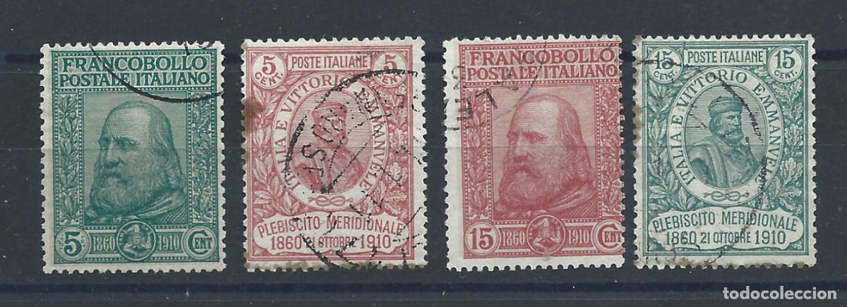 Sellos: Italie N&deg;83/86 Obl (FU) 1910 - Effigie de Garibaldi