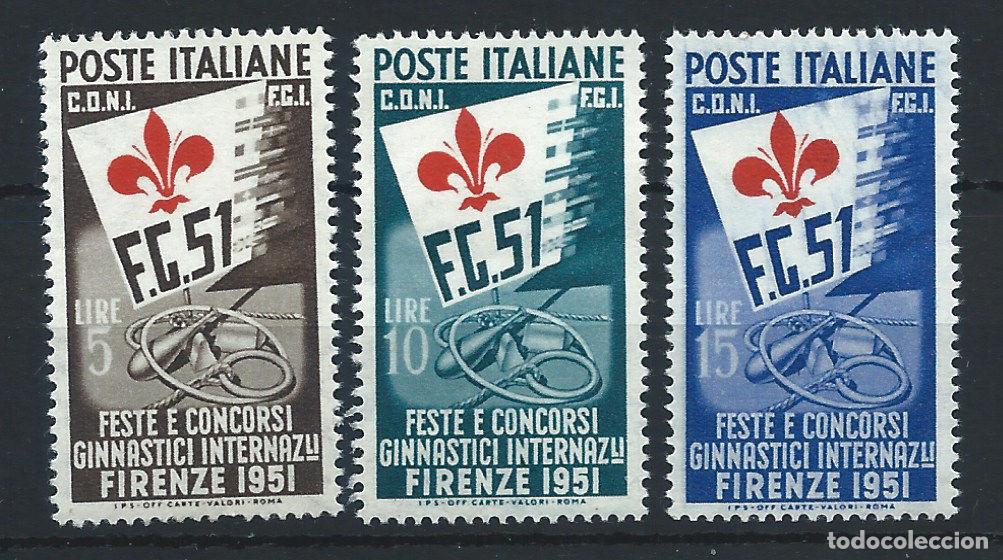 Sellos: Italie N&deg;599/601** (MNH) 1951 - F&ecirc;tes et concours de gymnastique &agrave; Florence