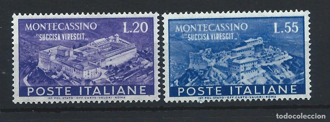 Sellos: Italie N&deg;602/03** (MNH) 1951 - Reconstruction de l'abbaye du Mont - Cassin