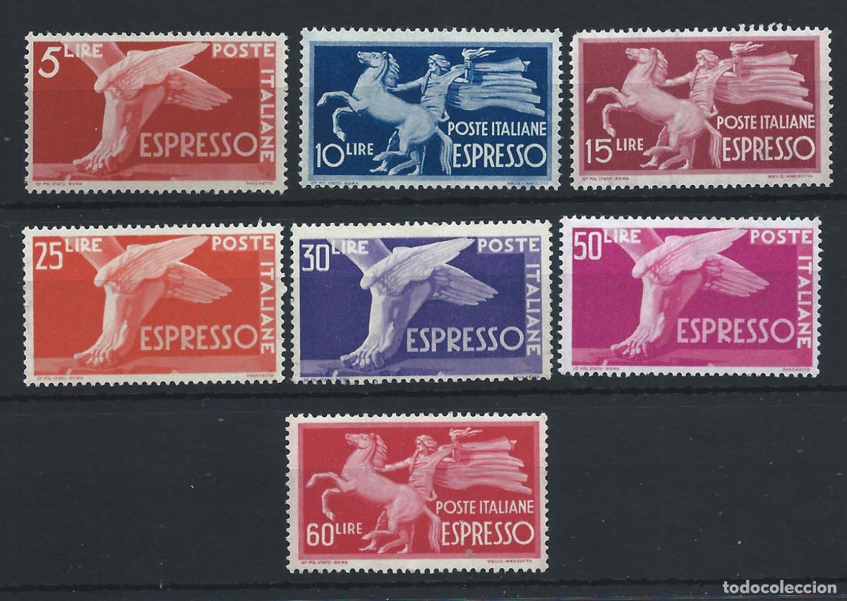 Sellos: Italie Express N&deg;27/32** (MNH) 1945/51 - Pied ail&eacute; et Porte - Flambeau