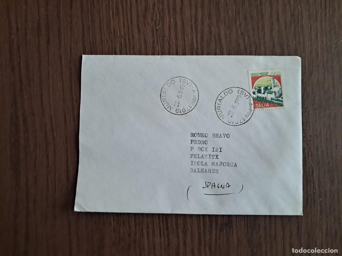 Sellos: sobre, carta circulada con sello, Murialdo, Italia, a&ntilde;o 1989. radioaficionado.