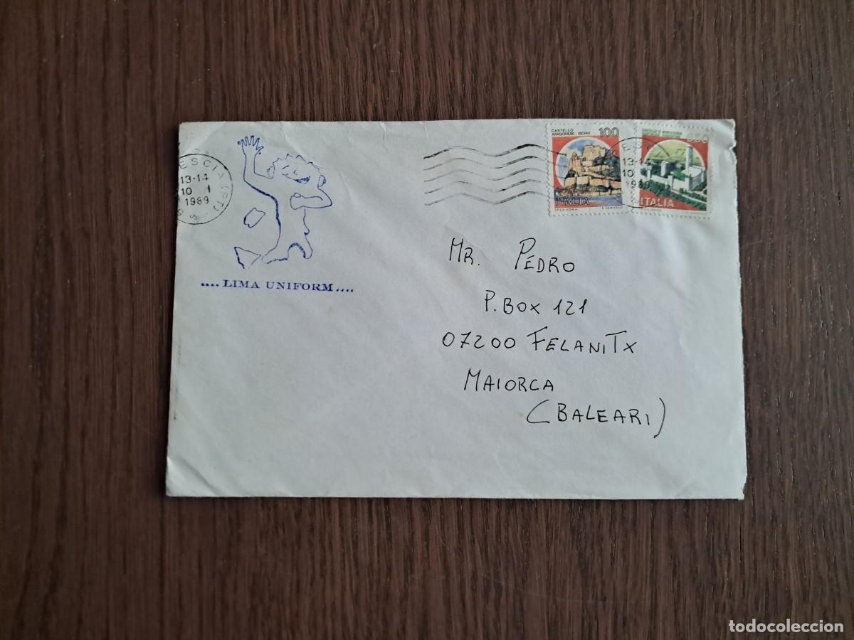 Sellos: sobre, carta circulada con sello, Lucca, Italia, a&ntilde;o 1989. radioaficionado.